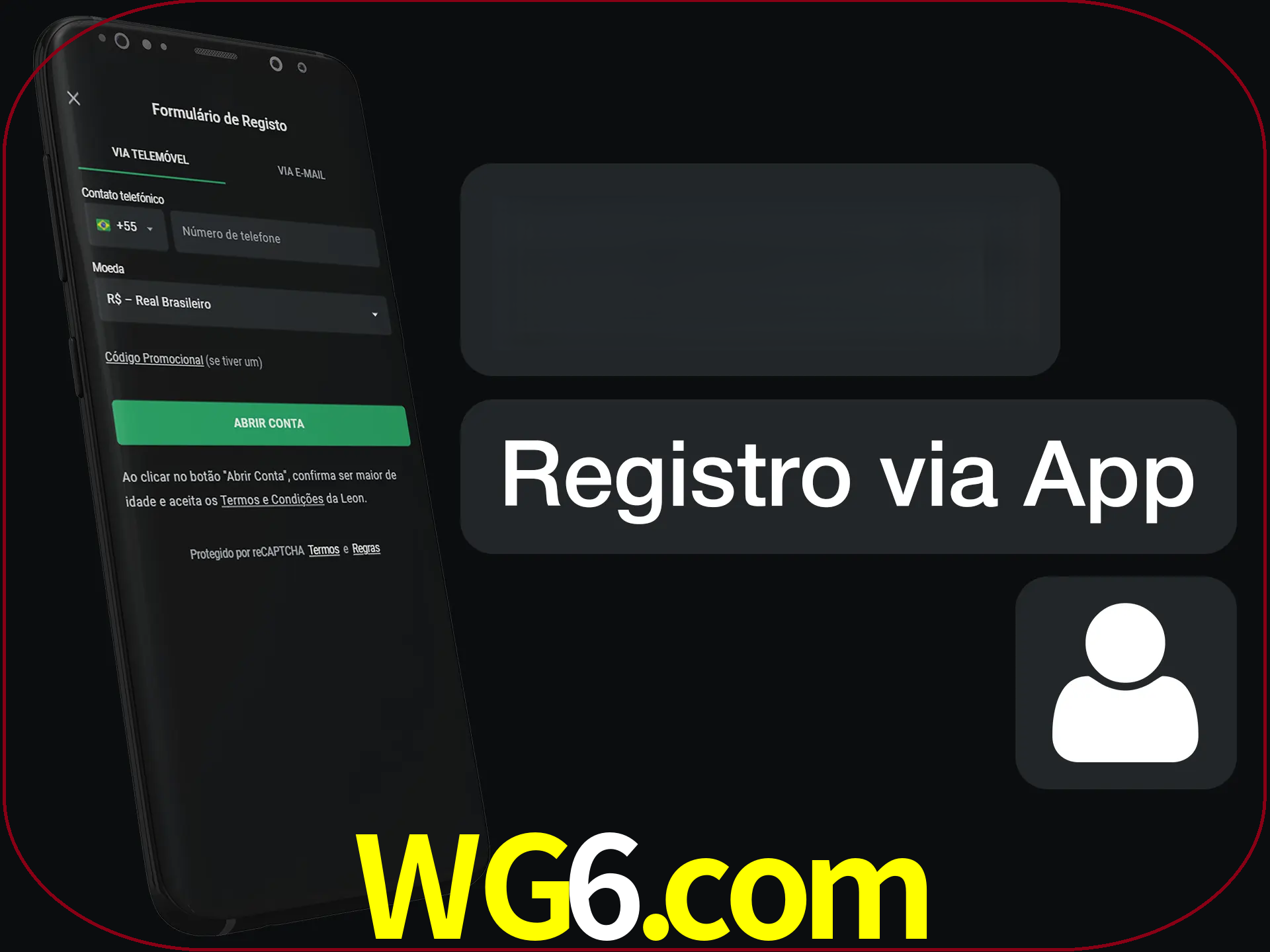 Registre-se com duas etapas usando o aplicativo.