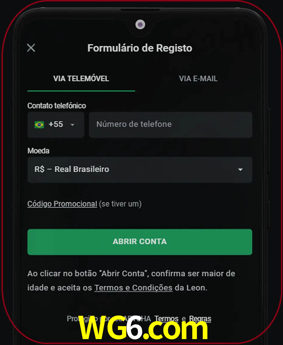Abra o aplicativo e inicie o processo de registro.