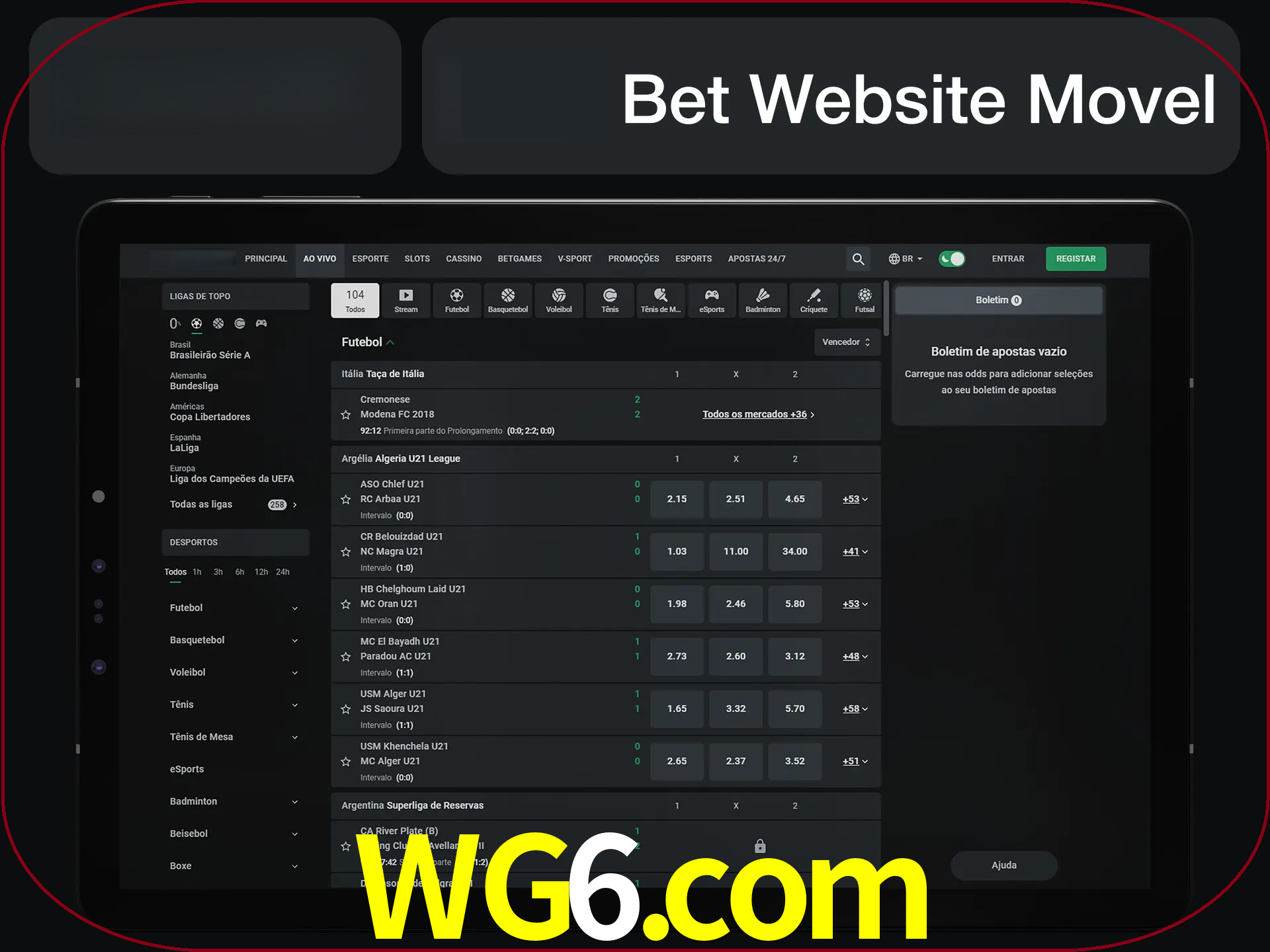 Use nosso website em qualquer dispositivo.